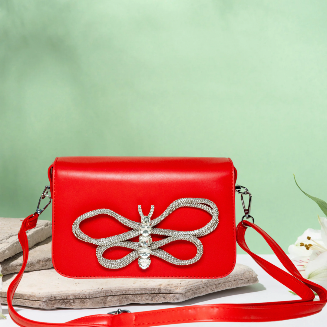 Butterfly Red Messenger Bag