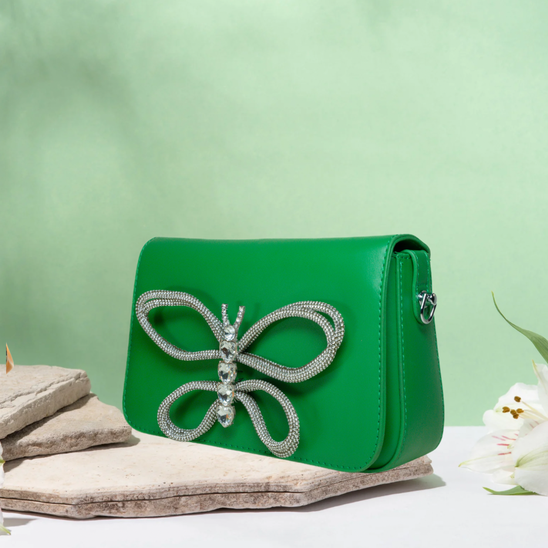 Butterfly Green Messenger Bag