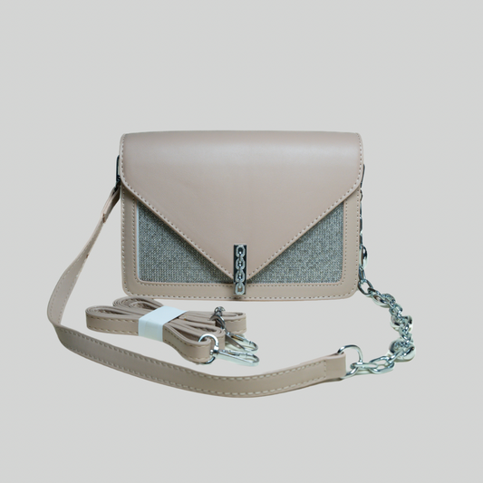 Diamond Sheen Beige Messenger Bag