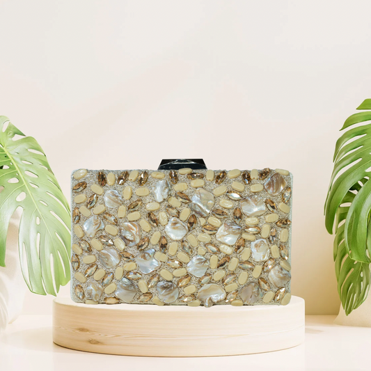 Baroque Mosaic Gold Box Clutch