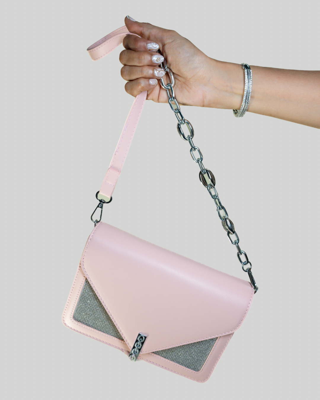 Diamond Sheen Pink Messenger Bag