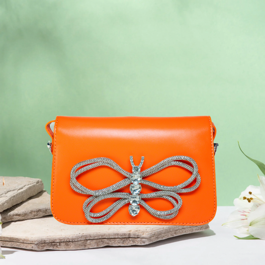 Butterfly Orange Messenger Bag