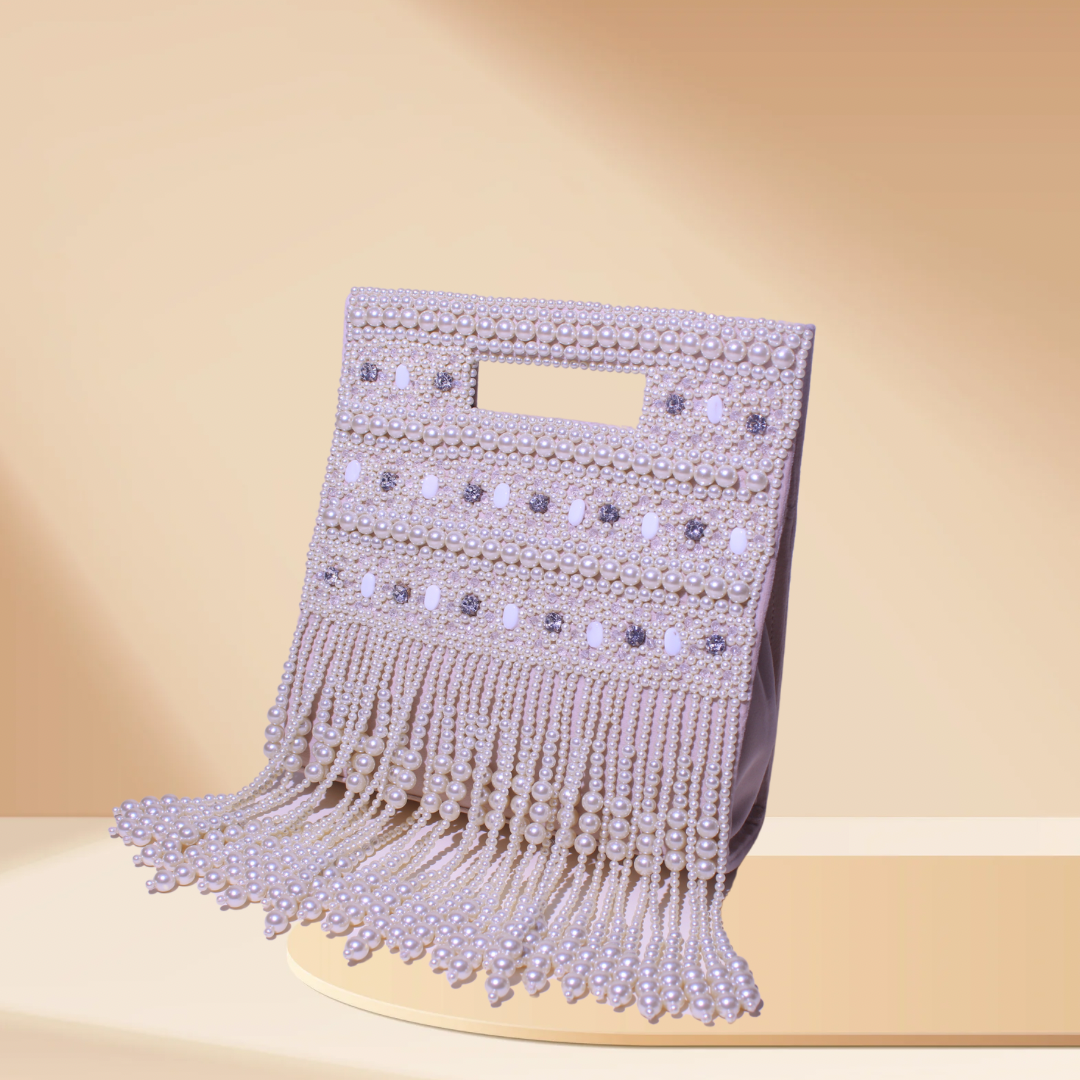 Pearl Enchantment Ivory Tassel Bag