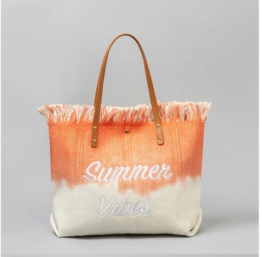 Summer Vibes Orange Ombre Tote Bag