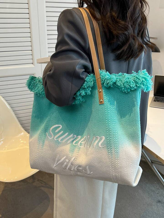 Summer Vibes Sea Green Ombre Tote Bag