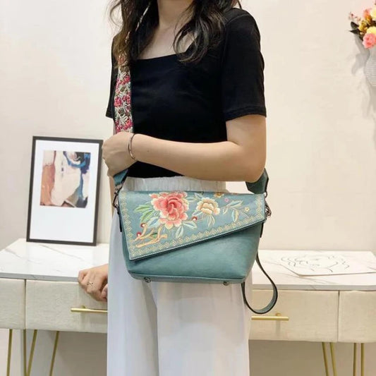 Floral Blossom Turquoise Crossbody Bag