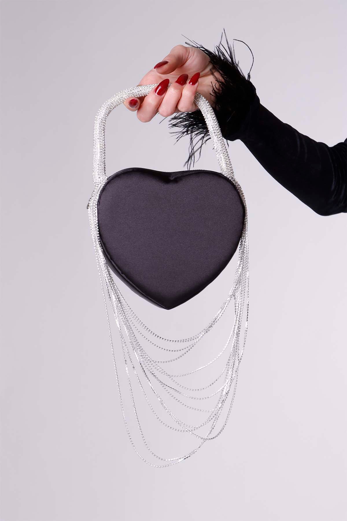 Amore Black Heart Bag