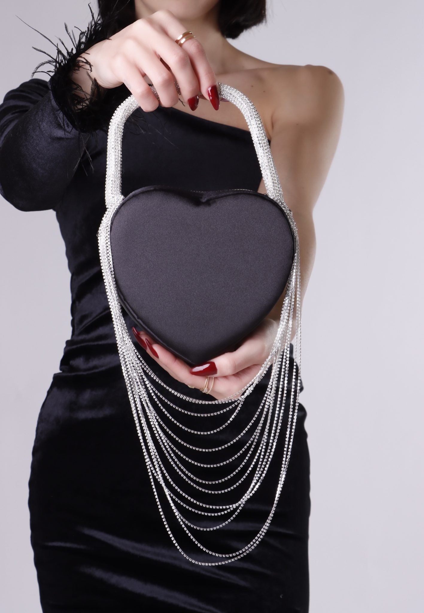 Amore Black Heart Bag