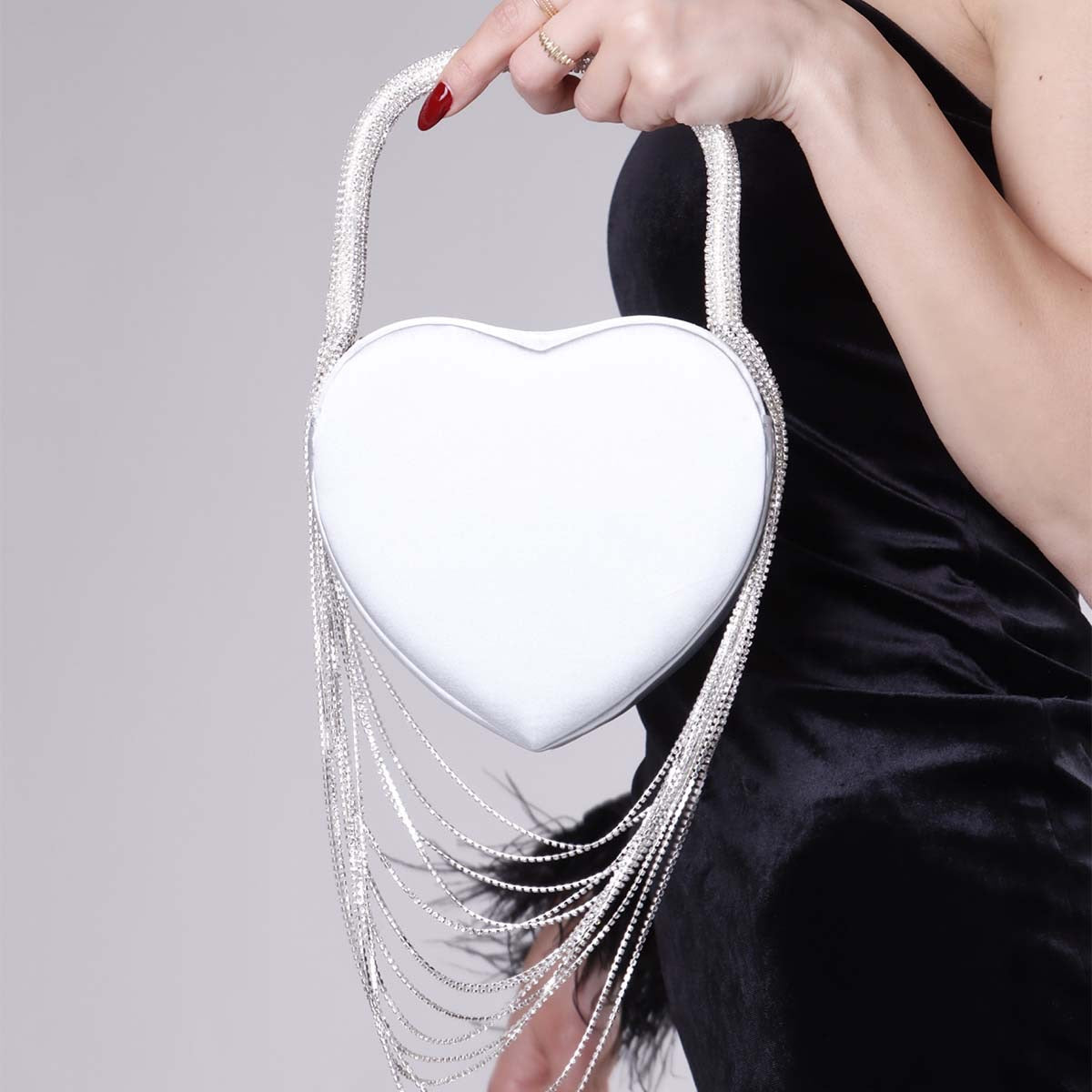 Amore Silver Heart Bag