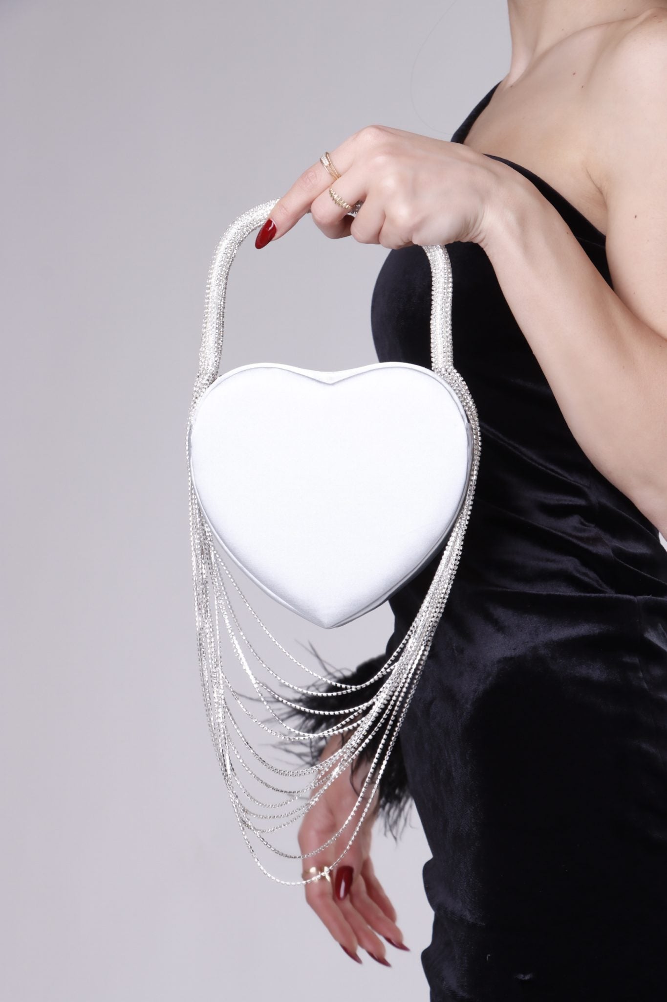 Amore Silver Heart Bag