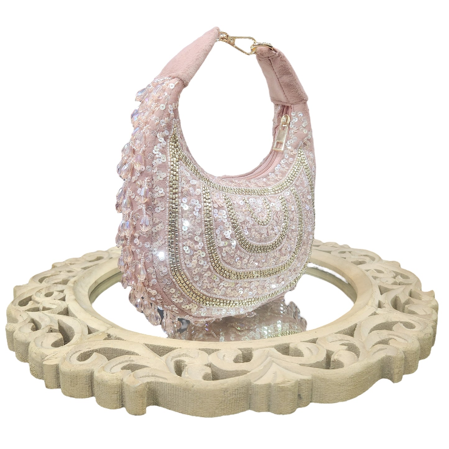 Chand Glam Pink Crystal Bag