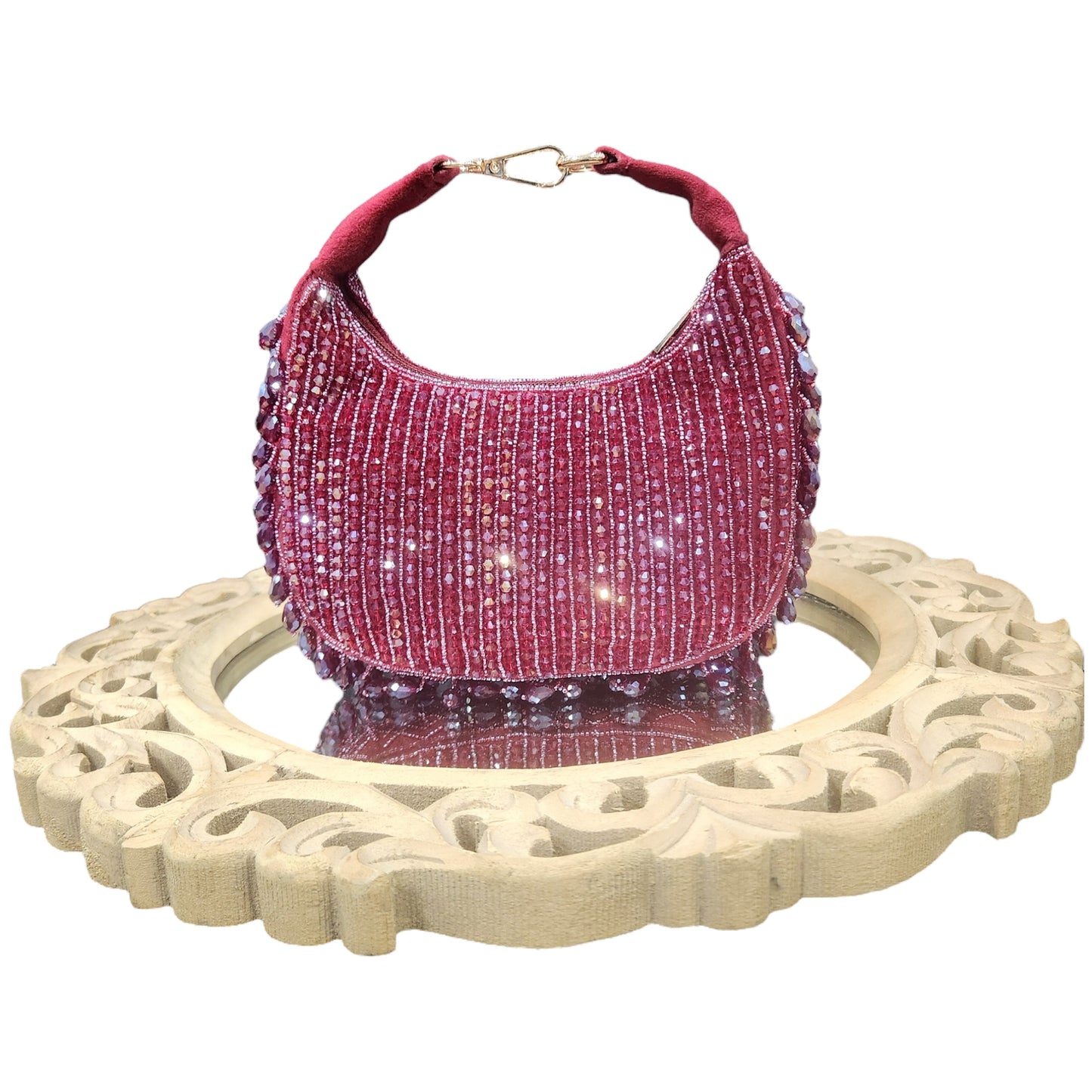 Crysta Maroon Moon Bag