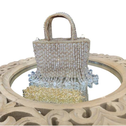 Gleam Mini Dark Gold Crystal Bag