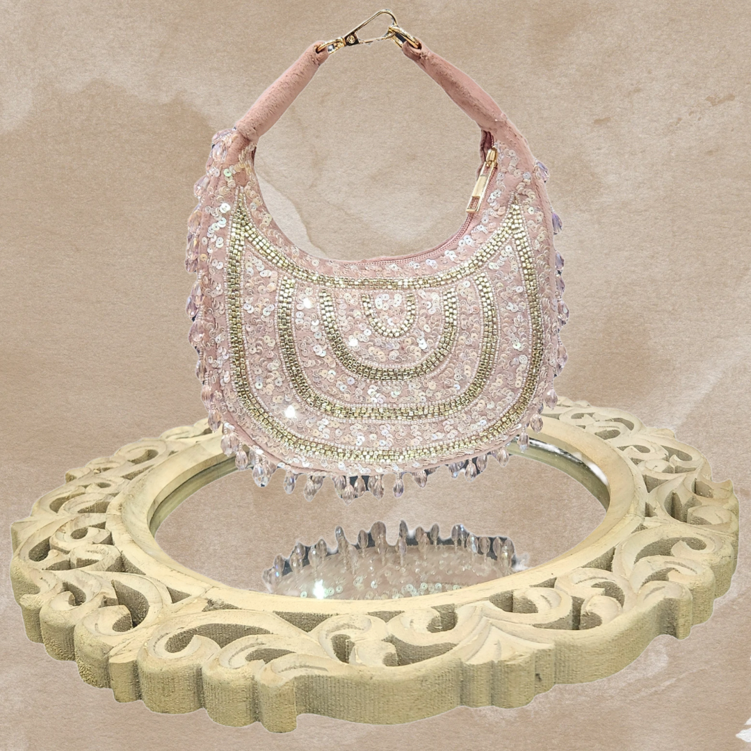 Chand Glam Pink Crystal Bag