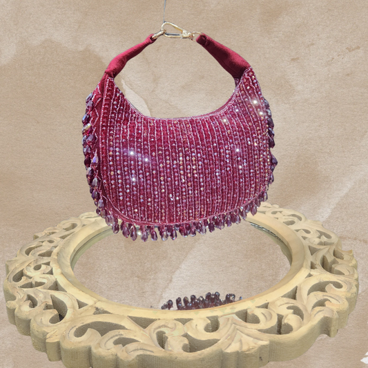 Crysta Maroon Moon Bag