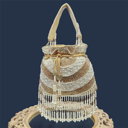 Pearl Dazzle Gold Potli