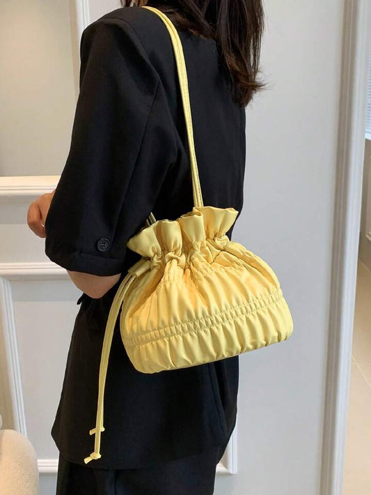 Feather Light Yellow Potli Sling Bag