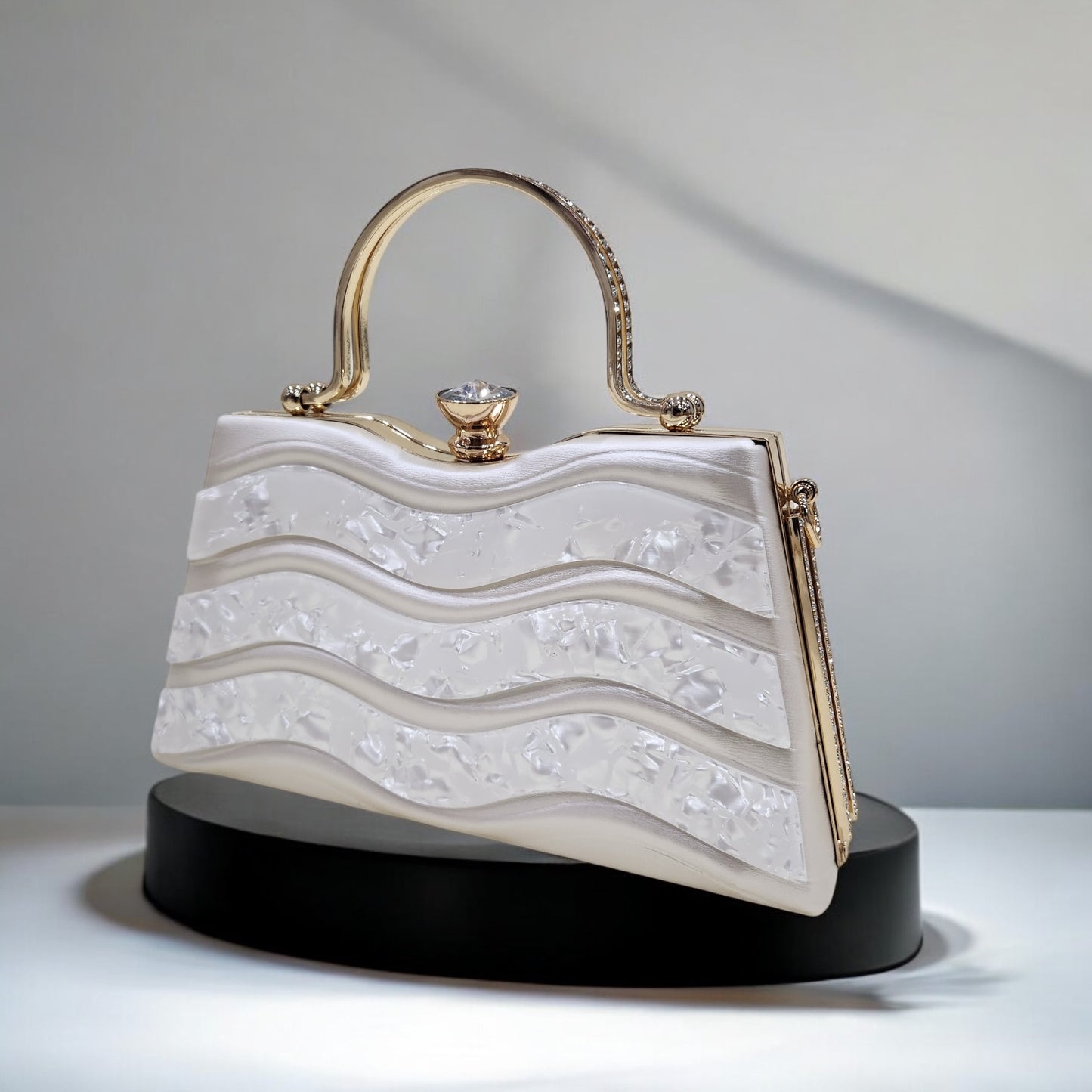 Marble Wave White Box Clutch