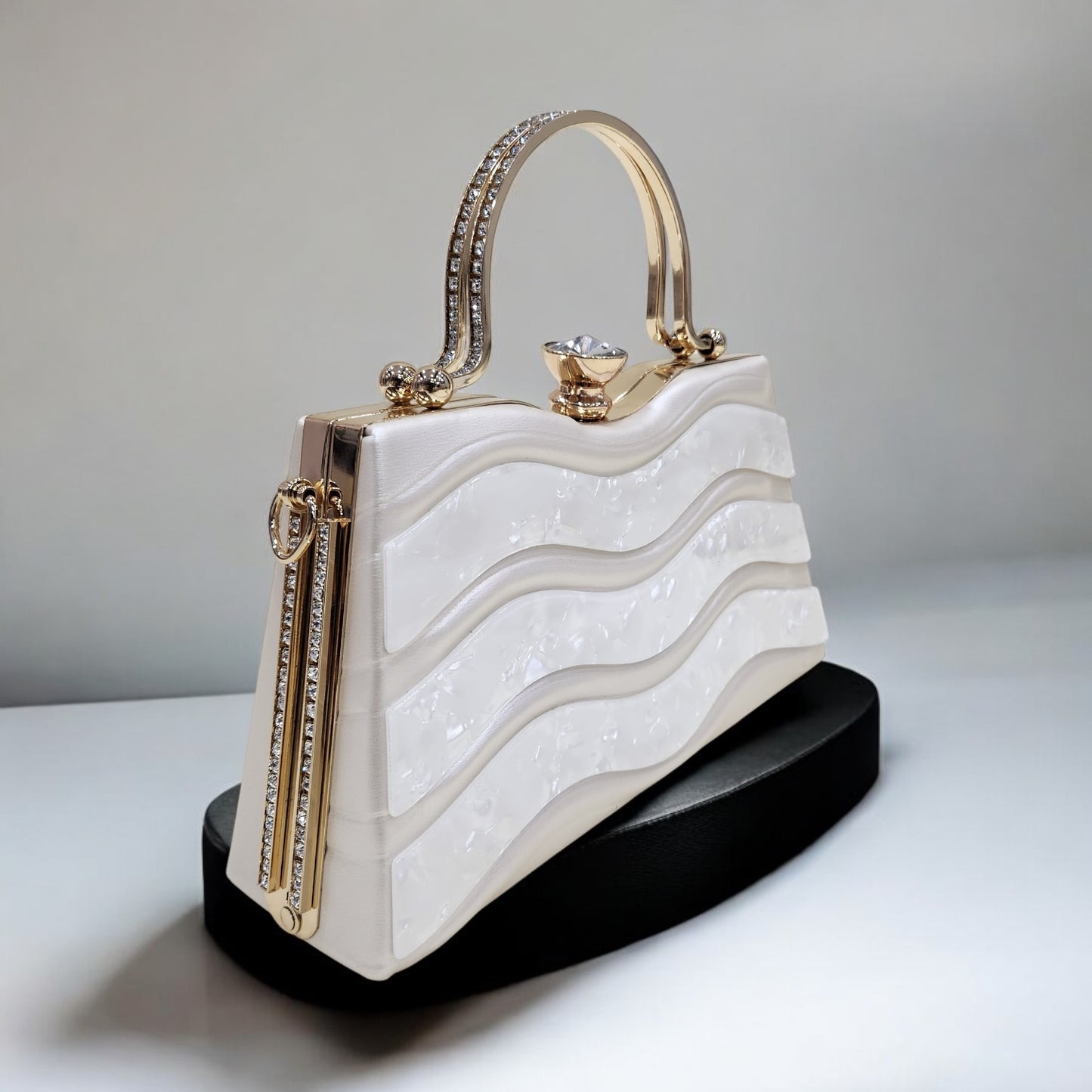 Marble Wave White Box Clutch