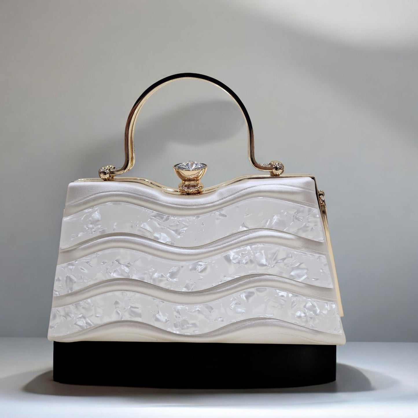 Marble Wave White Box Clutch