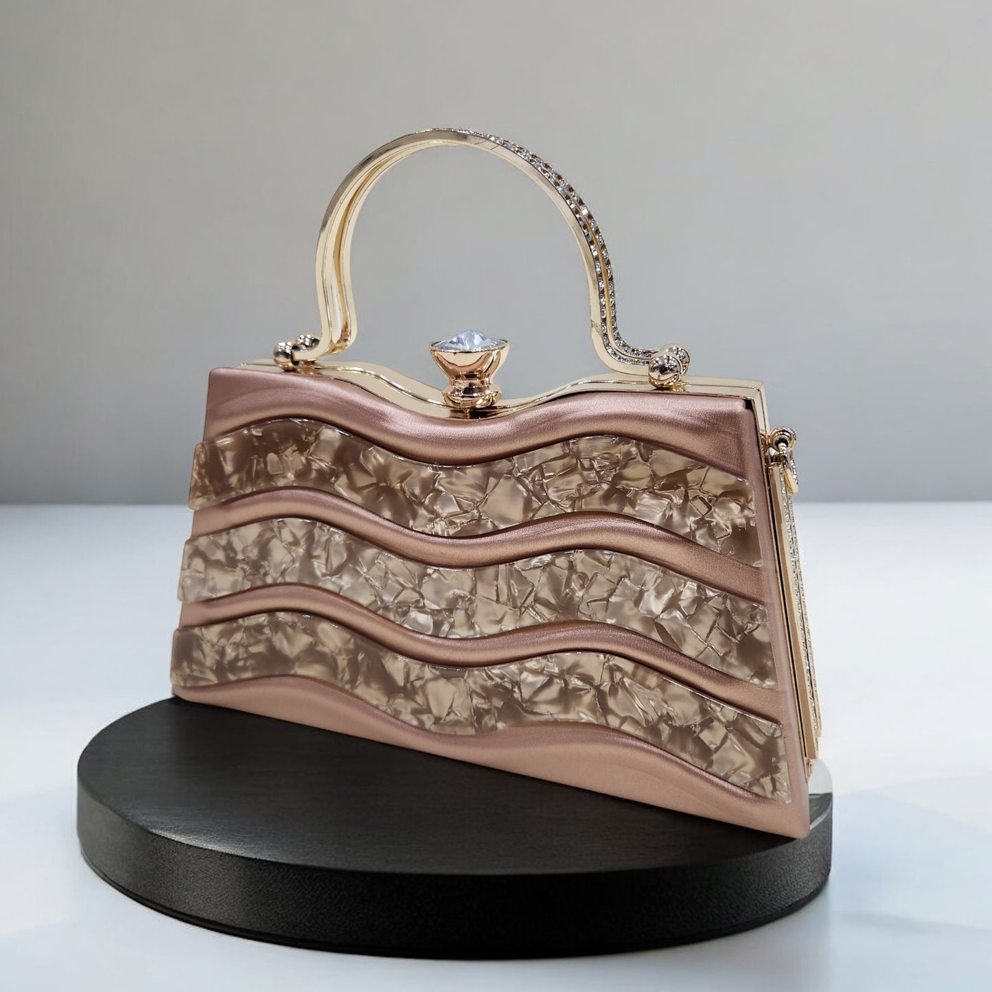 Marble Wave Copper Box Clutch