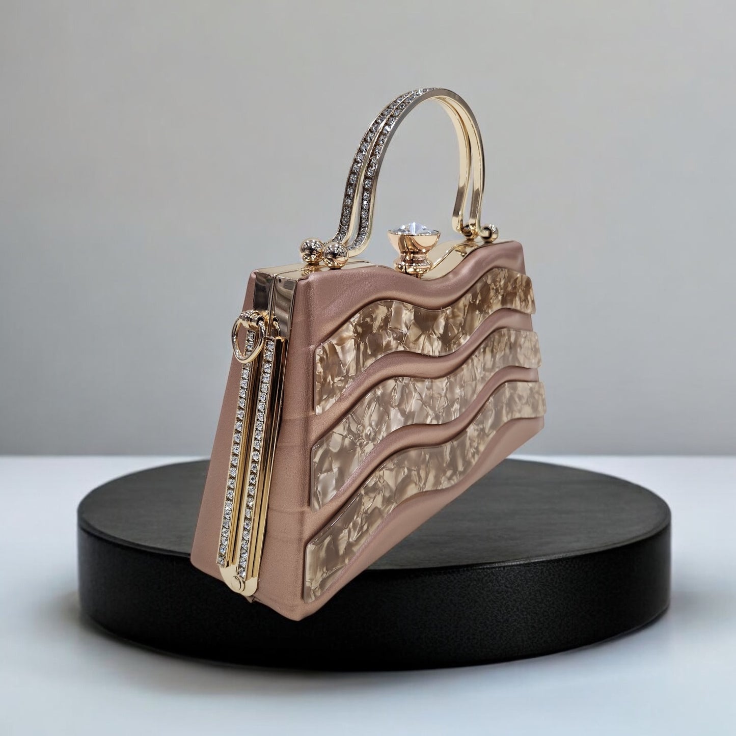 Marble Wave Copper Box Clutch