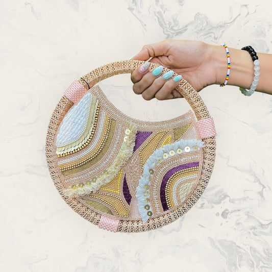 Abstract Rose Gold Party Ring Bag