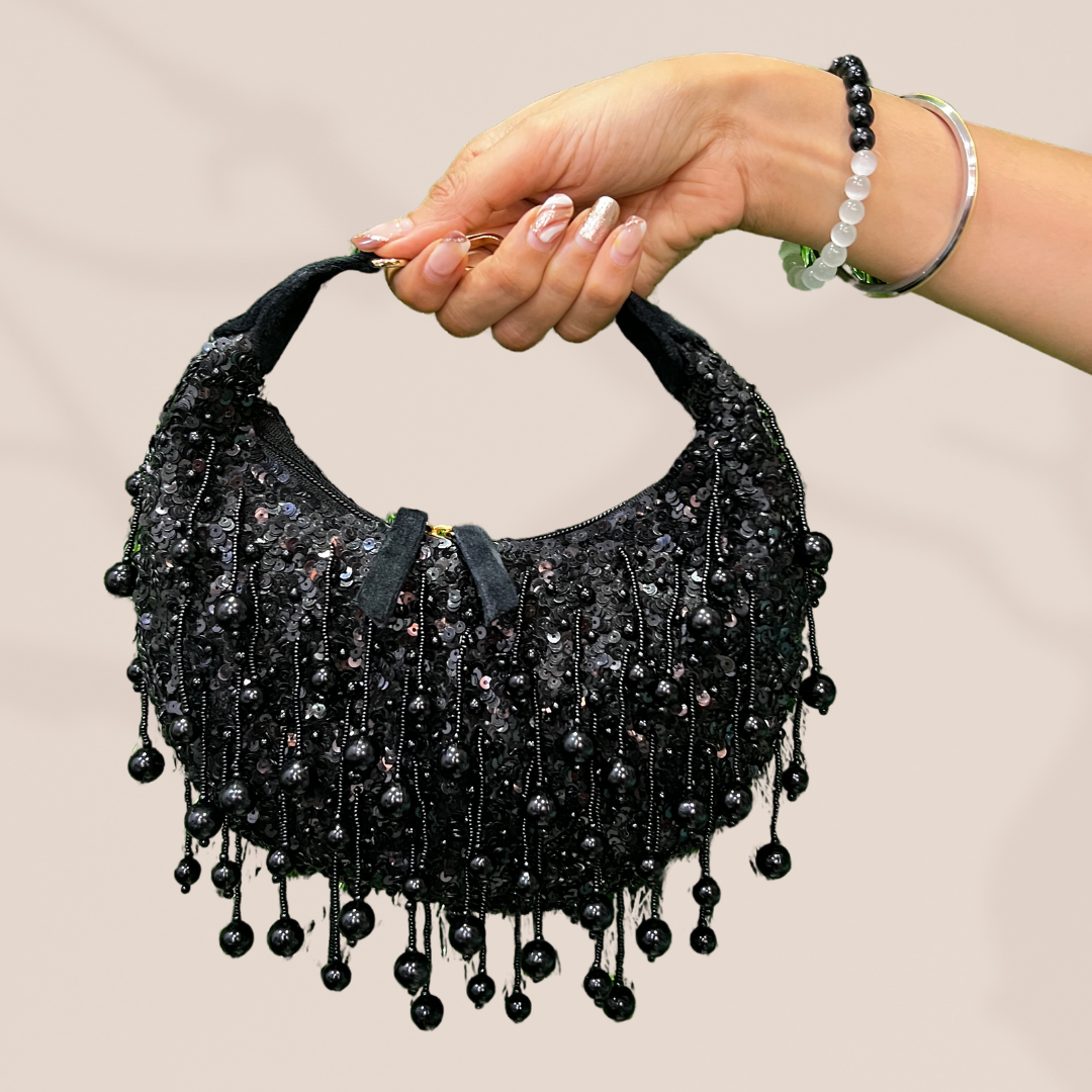 Celestial Sparkle Black Moon Bag