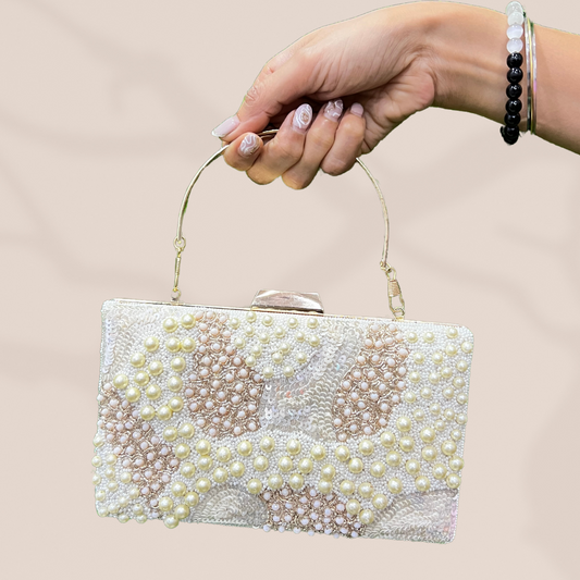 Luminous Grace Ivory Box Clutch