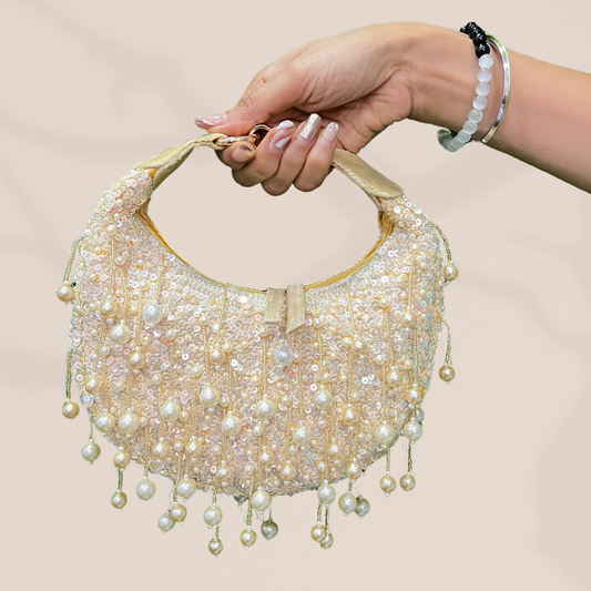 Celestial Sparkle Gold Moon Bag