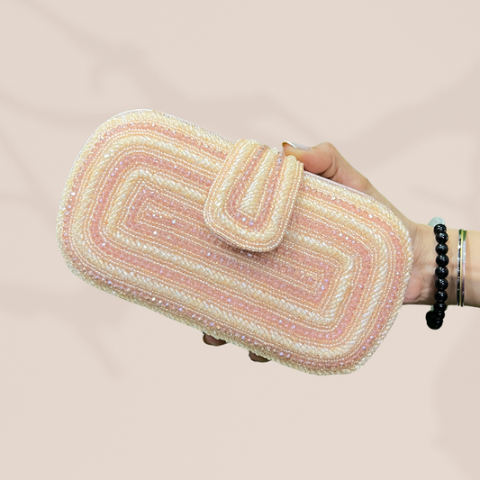 Classic Rosegold Oval Cut-Dana Box Clutch