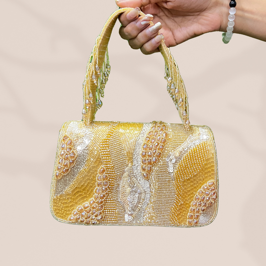 Aurora Gold Beadwork Box Bag