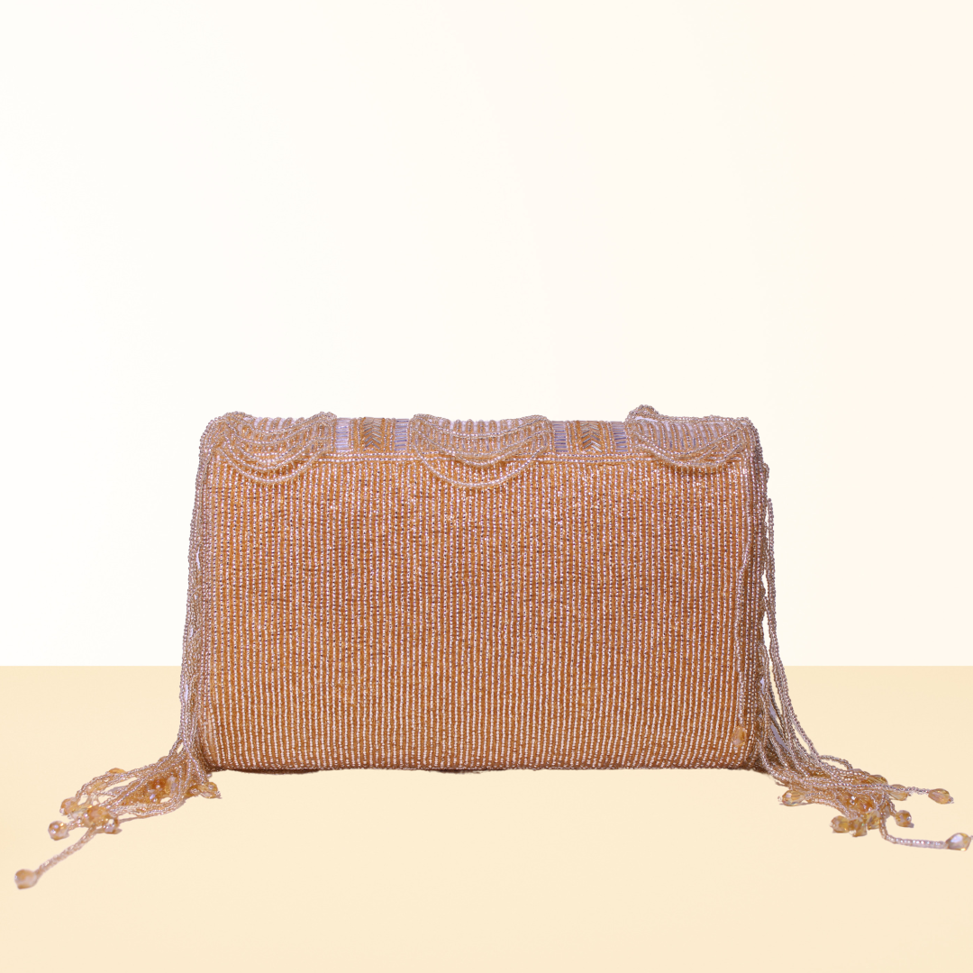 Enchanted Scallop Rose Gold  FlapOver Clutch Bag