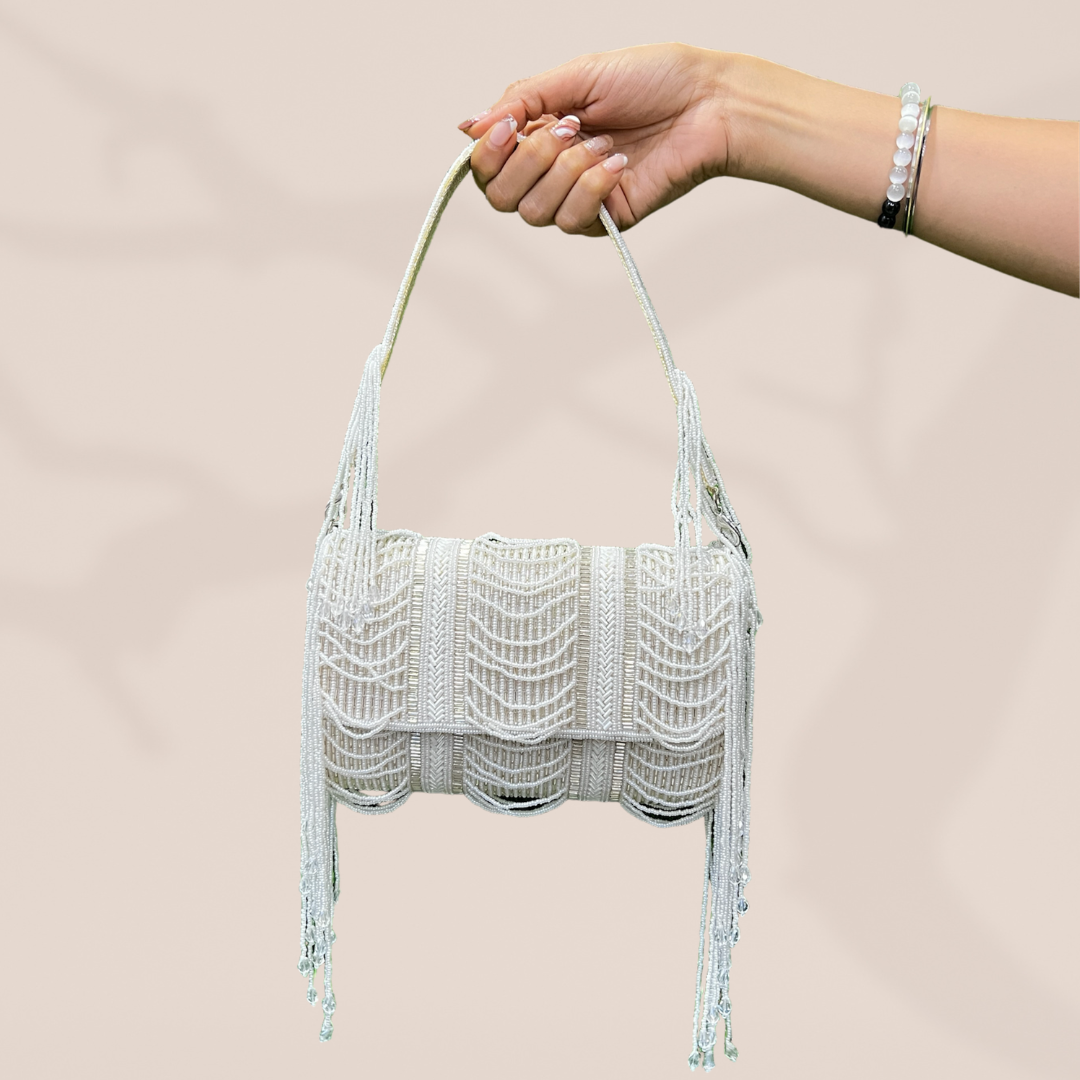 Enchanted Scallop Ivory Party Box Bag