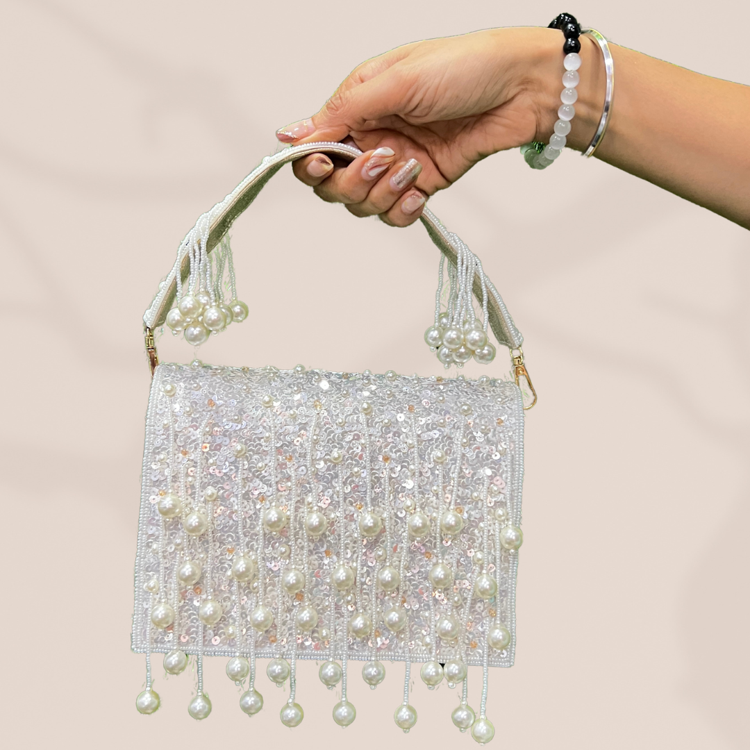 Pearl Radiance Ivory Flap Box Bag