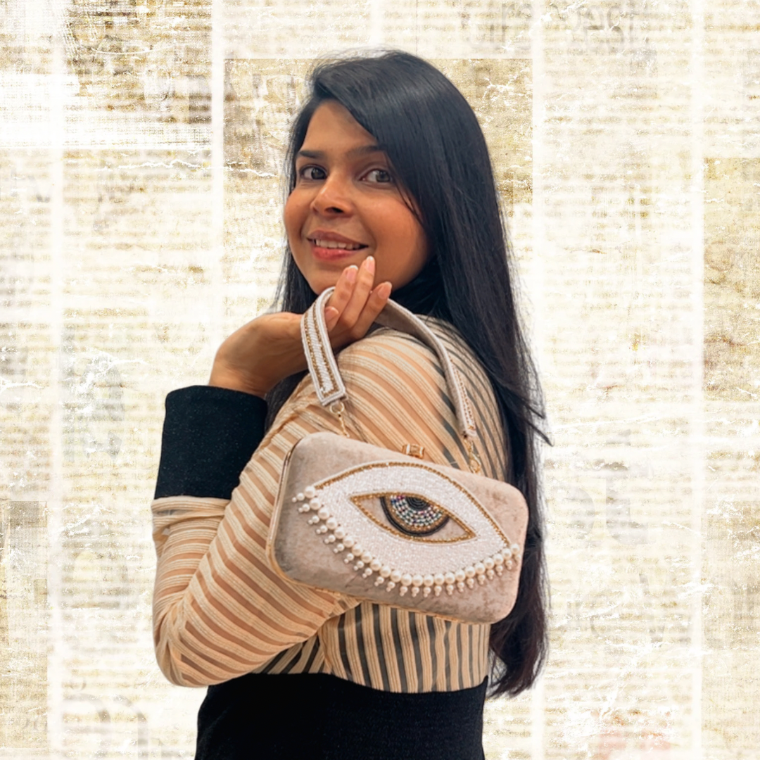 Evil Eye Grey Box Clutch