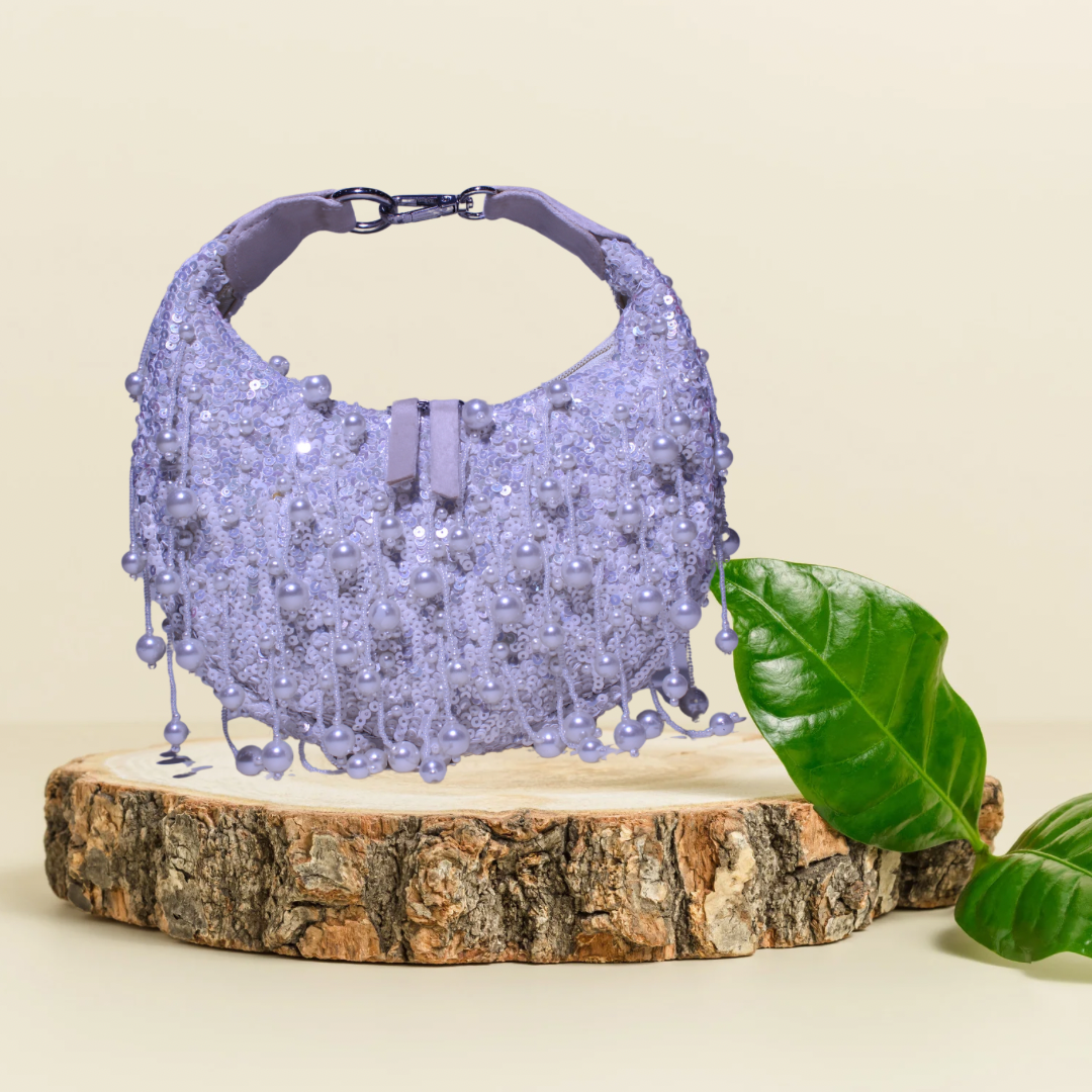 Celestial Sparkle Ivory Moon Bag