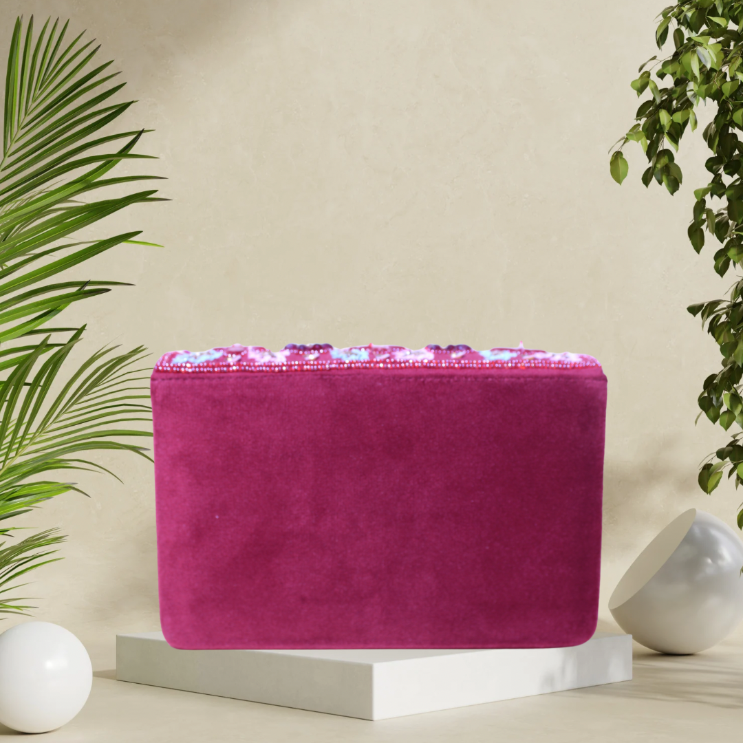 Whimsical Bloom Cherry FlapOver Clutch Bag