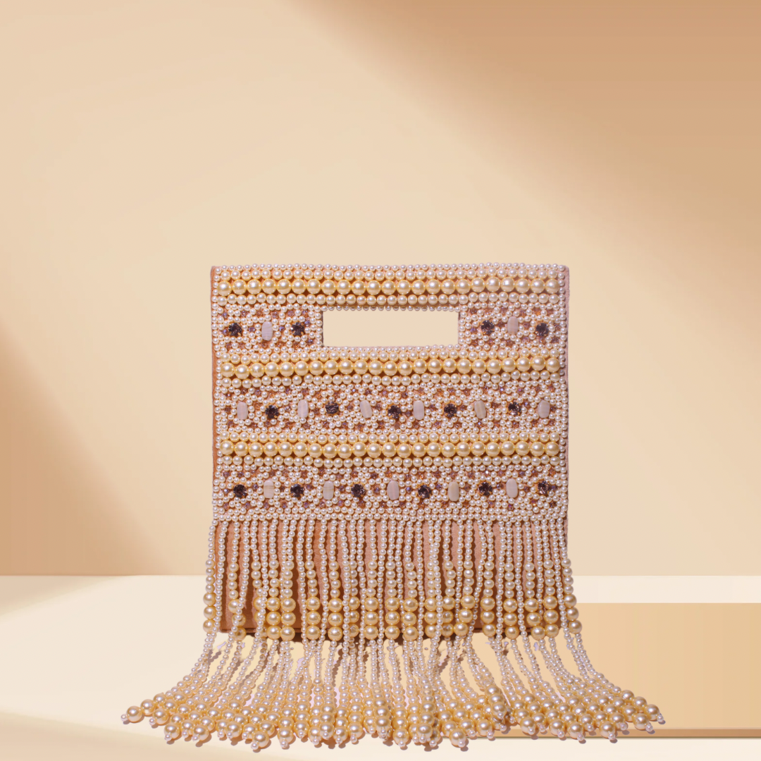 Pearl Enchantment Gold Tassel Bag