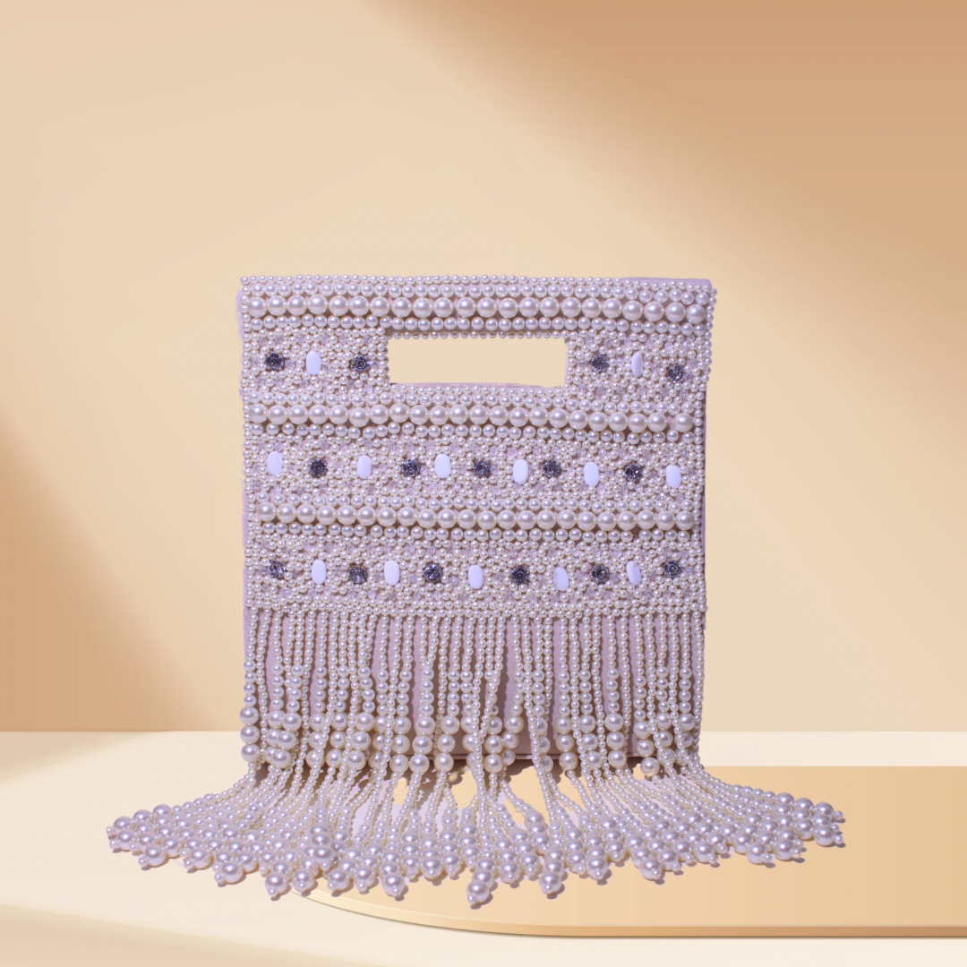 Pearl Enchantment Ivory Tassel Bag