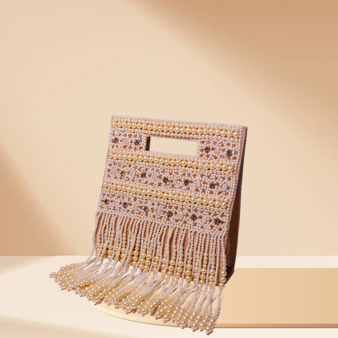 Pearl Enchantment Gold Tassel Bag