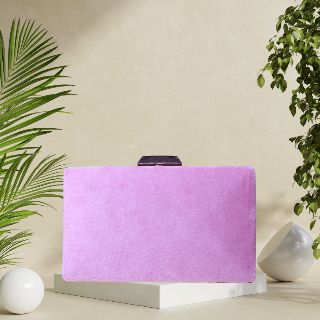 Curvy Pearl Elegance Pink Box Clutch