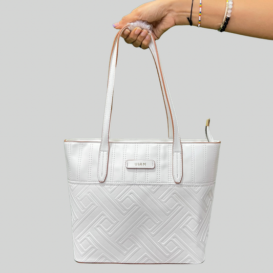 Urban Embossed White Tote