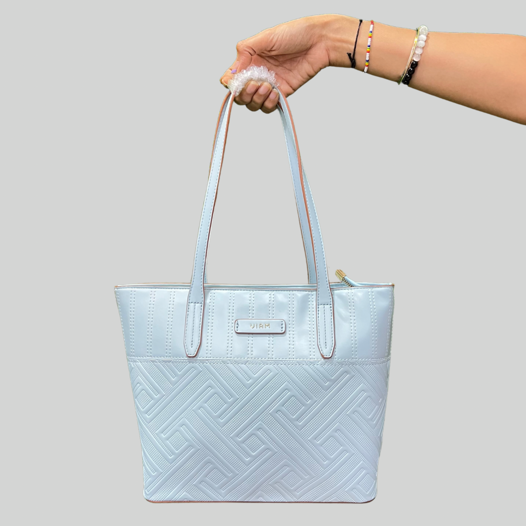 Urban Embossed Sky Blue Tote