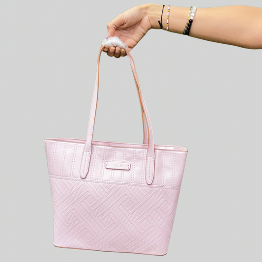 Urban Embossed Baby Pink Tote