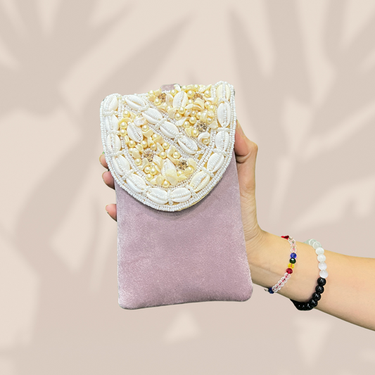 Pearl & Shell Lavender Envelope Mobile Sling