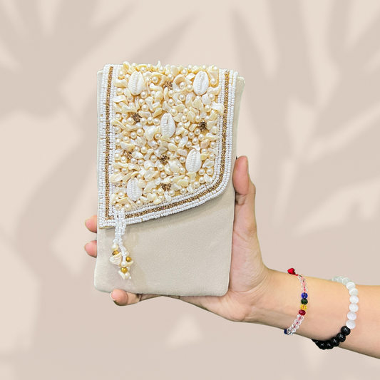 Tassel Luxe Ivory Envelope Mobile Sling