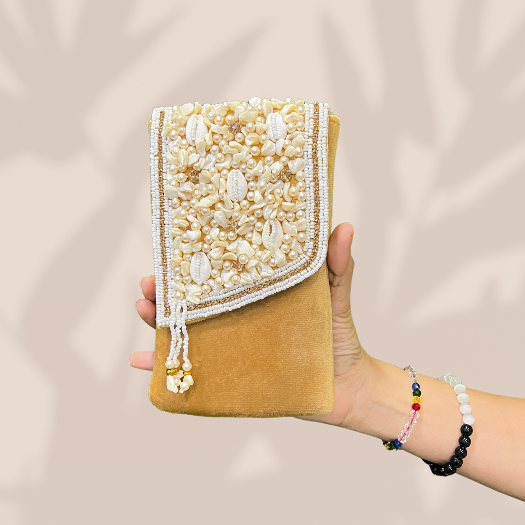 Tassel Luxe Mustard Envelope Mobile Sling