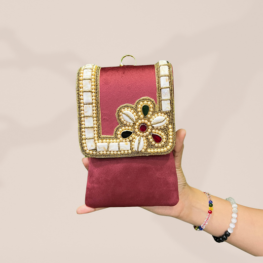 Ornate Floral Cherry Envelope Mobile Sling