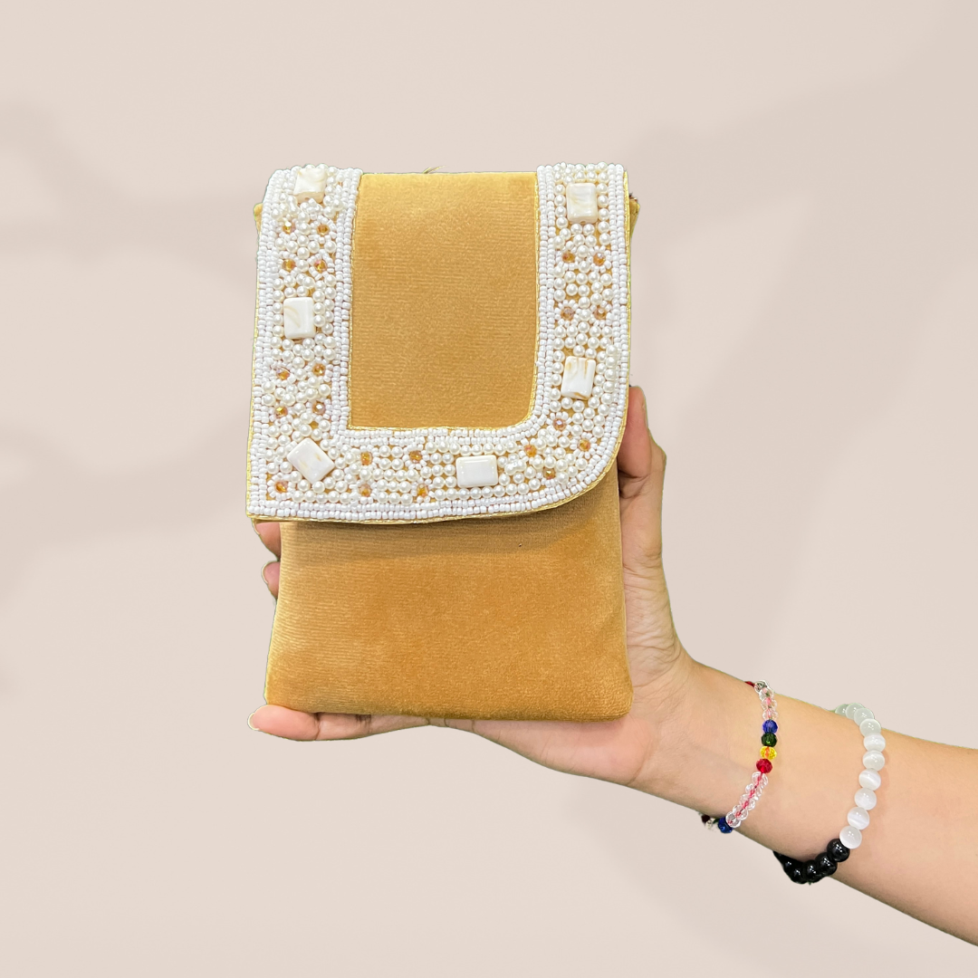 Pearl Harmony Mustard Envelope Mobile Sling